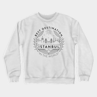 Istanbul Minimal Badge Design Crewneck Sweatshirt